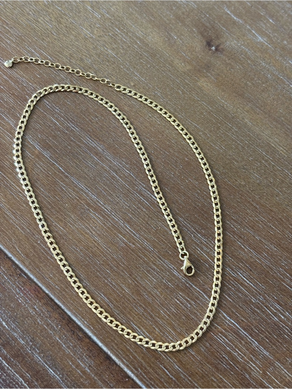 Monica Vinader Gold Flat Curb Chain Necklace - Picture 5 of 10